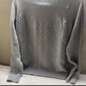89th & Madison Gray Cable Knit Women's Sweater